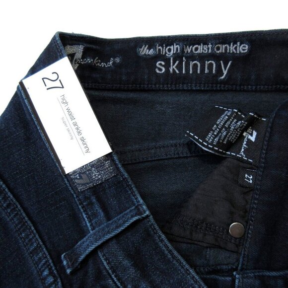 NWT 7 For All Mankind High Waist Ankle Skinny in Court St Release Hem Jeans 27 - Picture 3 of 4